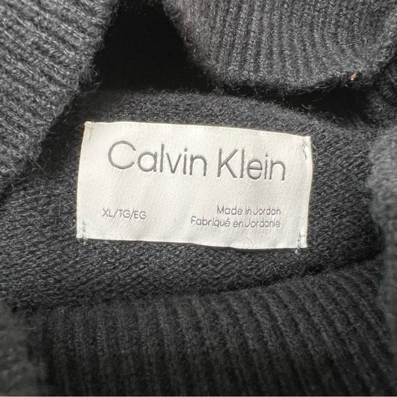 Calvin Klein Wool/Cashmere Black Sweater Men Sz XL  Mock Neck Pullov… - Picture 9 of 10